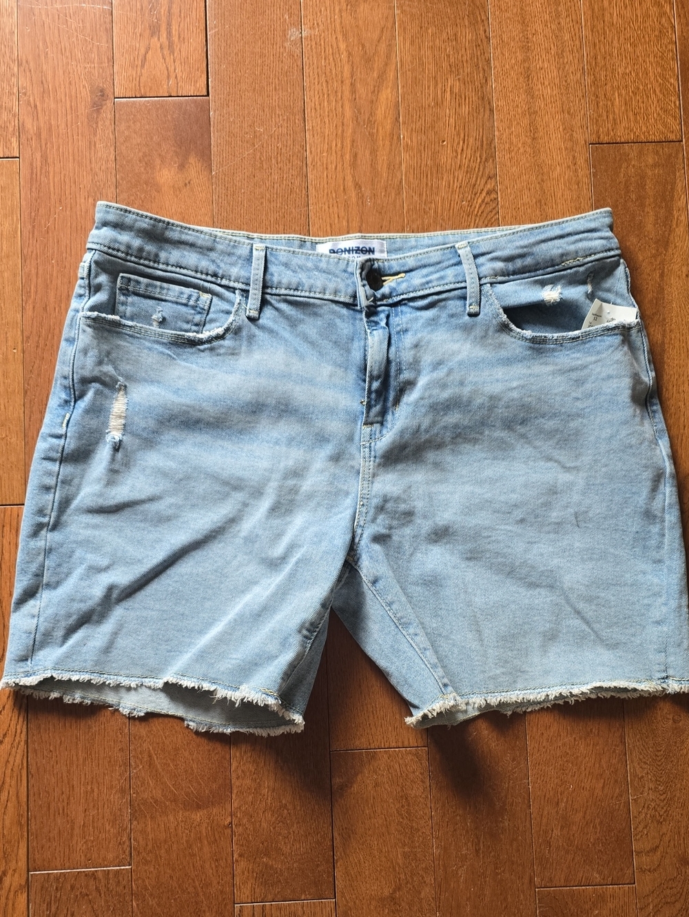 Denizen from Levi's Light Wash Frayed Hem Denim Shorts